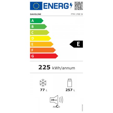 Davoline FTM 170 E IX Ψυγείο Δίπορτο 334lt Υ170xΠ60xΒ67εκ. Inox